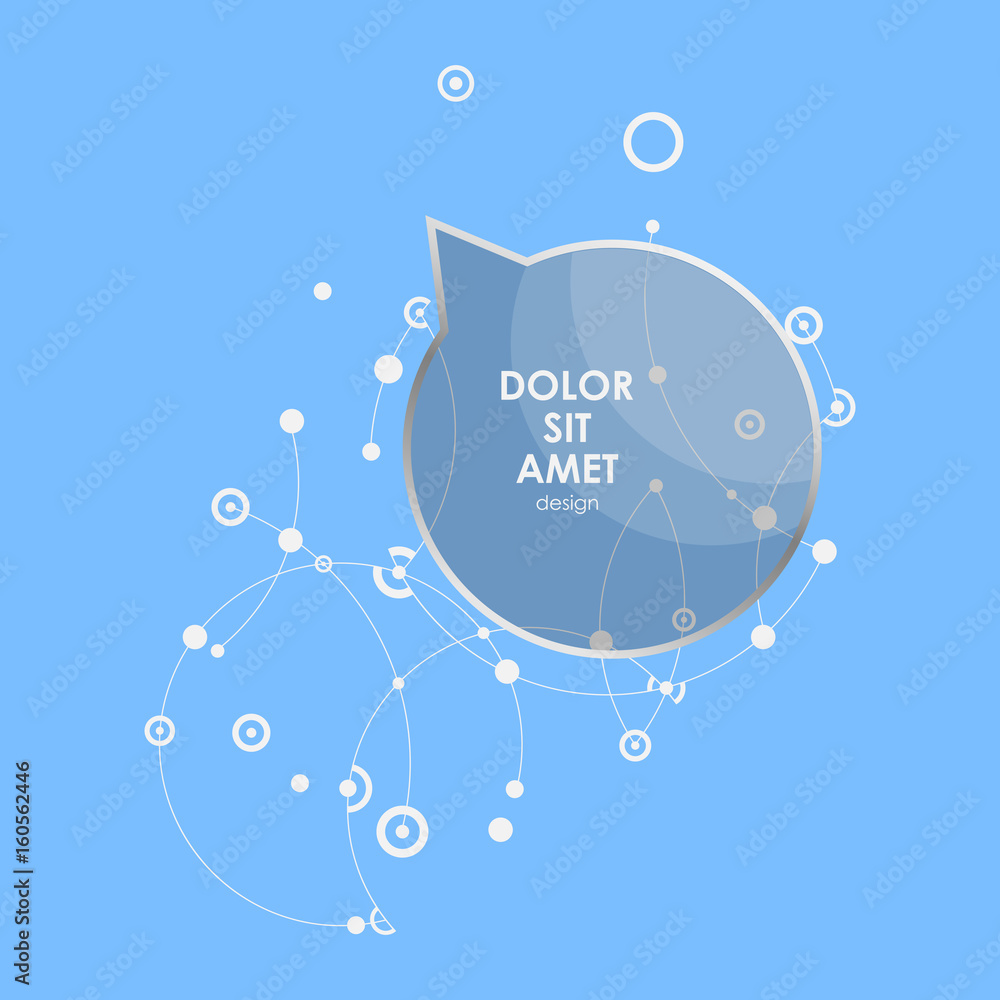 Poster speech bubbles with abstract lines and dots