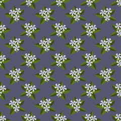Seamless pattern with white flowers