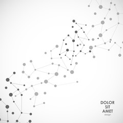 Modern vector design with elements of molecular bonds