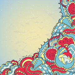 Flower ornamental frame in eastern style.