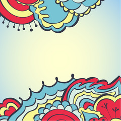Flower ornamental frame in eastern style.