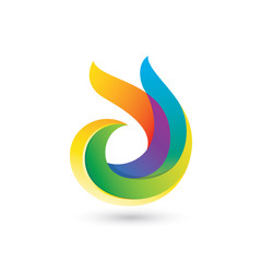 Colorful Letter A or D Logo