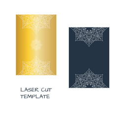 Wedding invitation for laser cutting. Vector illustration