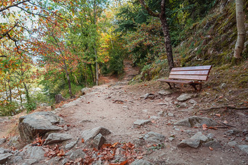 Bank to rest while walking along the River Ardeche