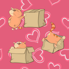 A background with cats. Seamless pattern