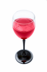 Red Wine in glass. Isolated on white background