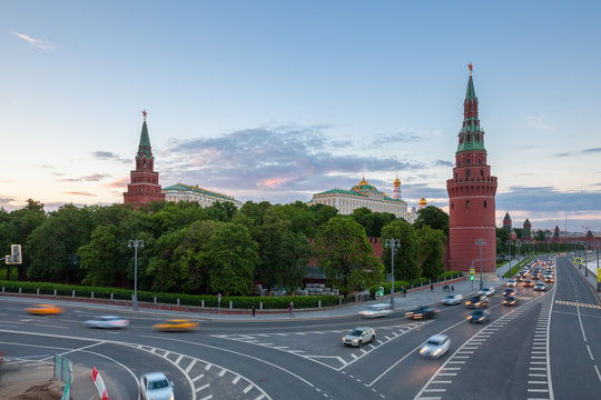 Moscow Kremlin at dusk, Russia