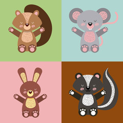 icons set cute animals icon vector illustration design graphic