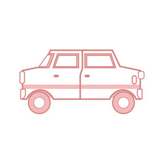 cartoon car vehicle transport wheel motor vector illustration