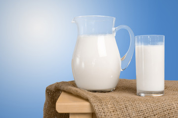 Pitcher  with some milk