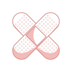 plaster cure band health care symbol vector illustration