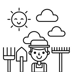 farmer farm person flat icon vector illustration design graphic