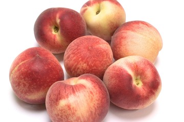Fototapeta na wymiar White peaches on white background.
