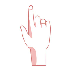 Hand pointing with index finger on a  background. Vector illustration