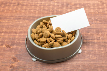 Dried food for dogs or cats. top view