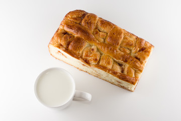 fresh cake with apple filling