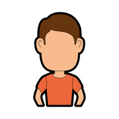 Guy cartoon profile icon vector illustration graphic design