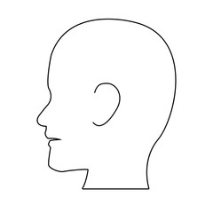 silhouette head human man medical vector illustration