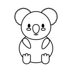 kawaii koala icon over white background vector illustration