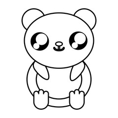 kawaii bear icon over white background vector illustration