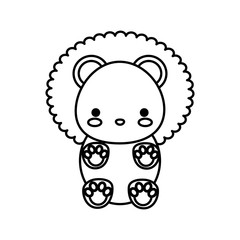 kawaii lion icon over white background vector illustration