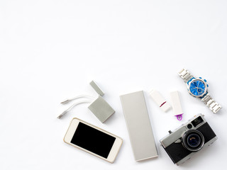 Flat Lay Technology Photo with smart devices props