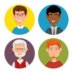 Fototapeta premium Men of different age icon set over wite background vector illustration