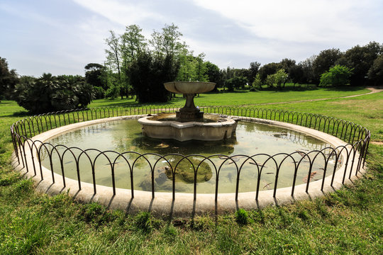 One of fontains in Villa Doria Pamphili at the Via Aurelia Antica