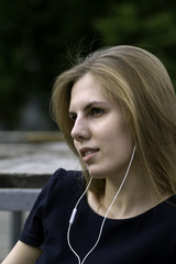 Business lady in the park