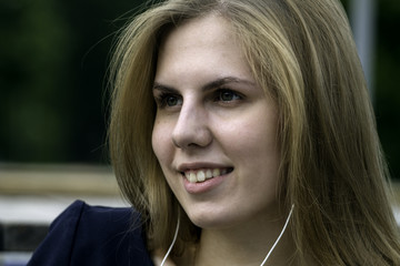 Business lady in the park