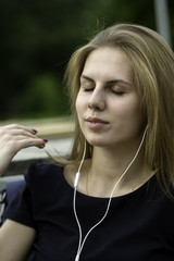 Business lady in the park