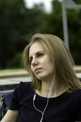 Business lady in the park