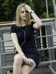 Business lady in the park