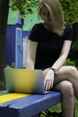 Business lady in the park