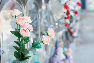 Flowers in a cemetery