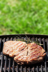 Grilled beef steak with rosemary