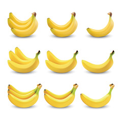 Banana realistic isolated, Banana Vector illustration. Realistic illustration