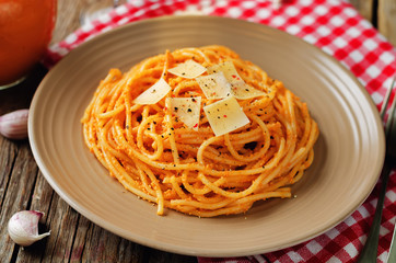 Roasted Red Bell pepper pasta