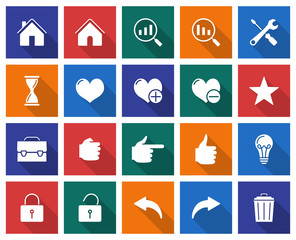 Collection of square icons: User interface. Set #2