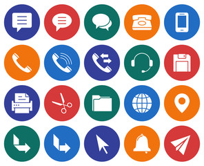 Collection of round icons: User interface. Set #3