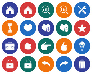 Collection of round icons: User interface. Set #2