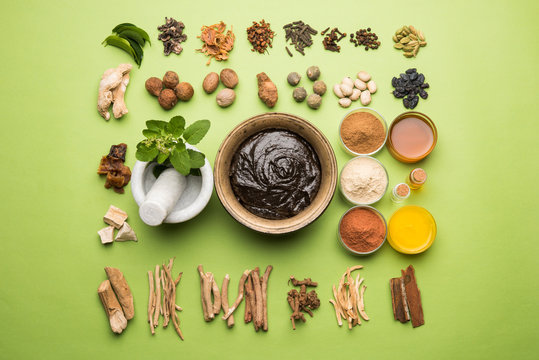 Indian Ayurvedic dietary supplement called Chyawanprash / chyavanaprasha  is a cooked mixture of sugar, honey, ghee, Indian Gooseberry (amla), jam, sesame oil, berries, herbs and various spices