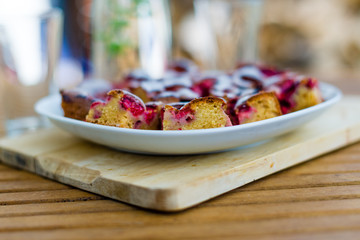 Cake on a wooden table