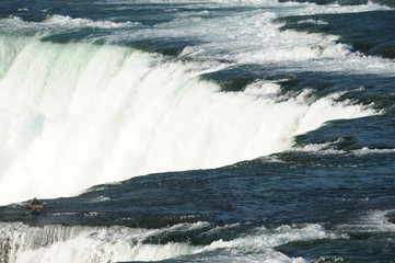 closeup on waterfall in Niagara waterfall