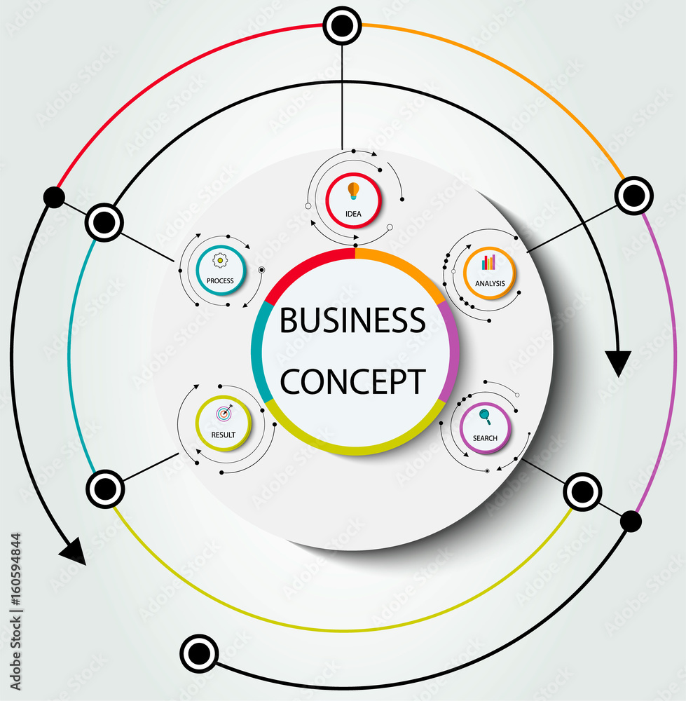 Poster vector infographic 3d circle label design template with arrows sign and 5 options or steps. infograp