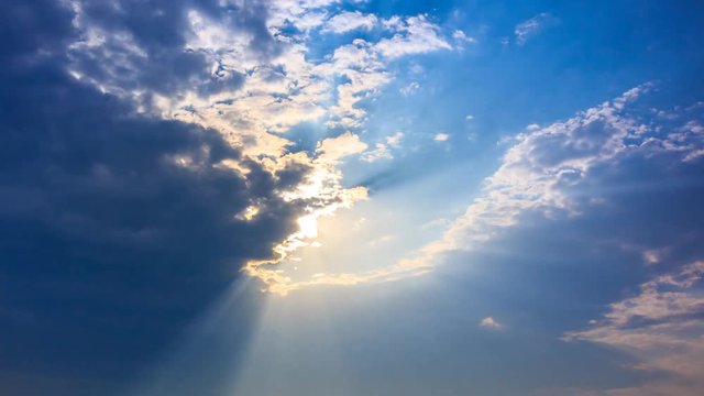 Beautiful Sunbeam in The Sky Background 4K Time Lapse