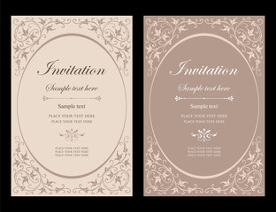 Invitation card vector design - vintage style