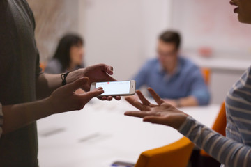 Business Team At A Meeting at modern office building