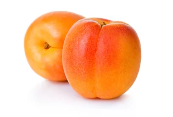 Kissenbezug Ripe apricot fruits isolated on white © Serhiy Shullye