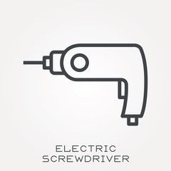 Fototapeta na wymiar Line icon electric screwdriver